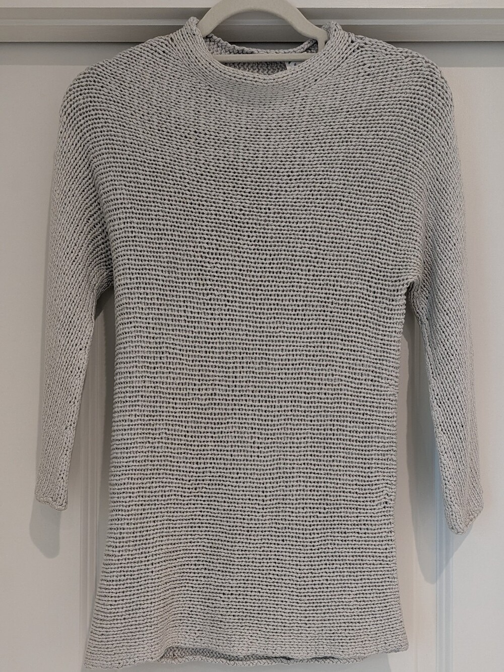 Vintage TSE 100% Silk Light Gray Crewneck Knit Sweater Size S